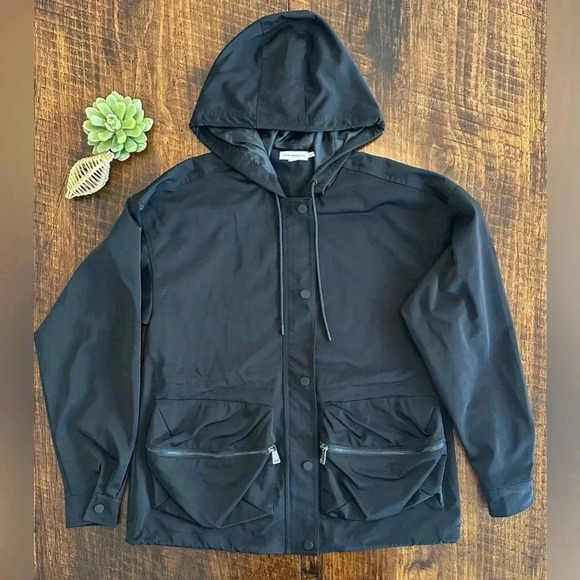 Good American | Black Hooded Volume Jacket, New Without Tags - Picture 3 of 12